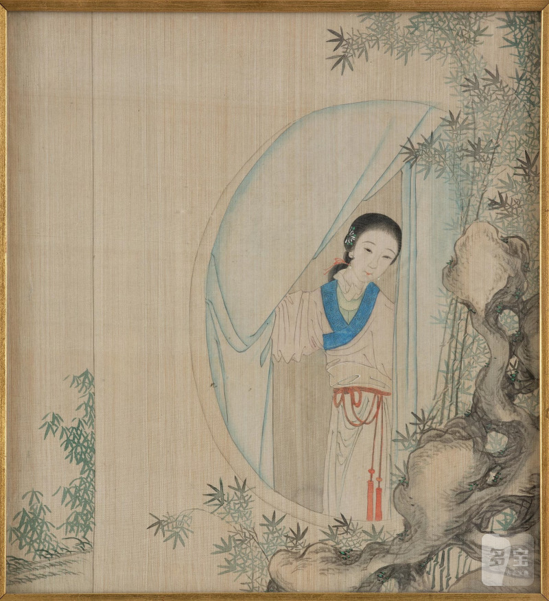 Four paintings of 'Chinese beauties' by anonymous artist, - 图5